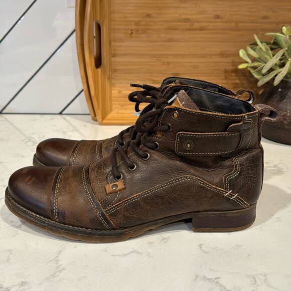 Type Z Harvey brown leather broken in manly rugged street wear office hipster 10 - Picture 1 of 10